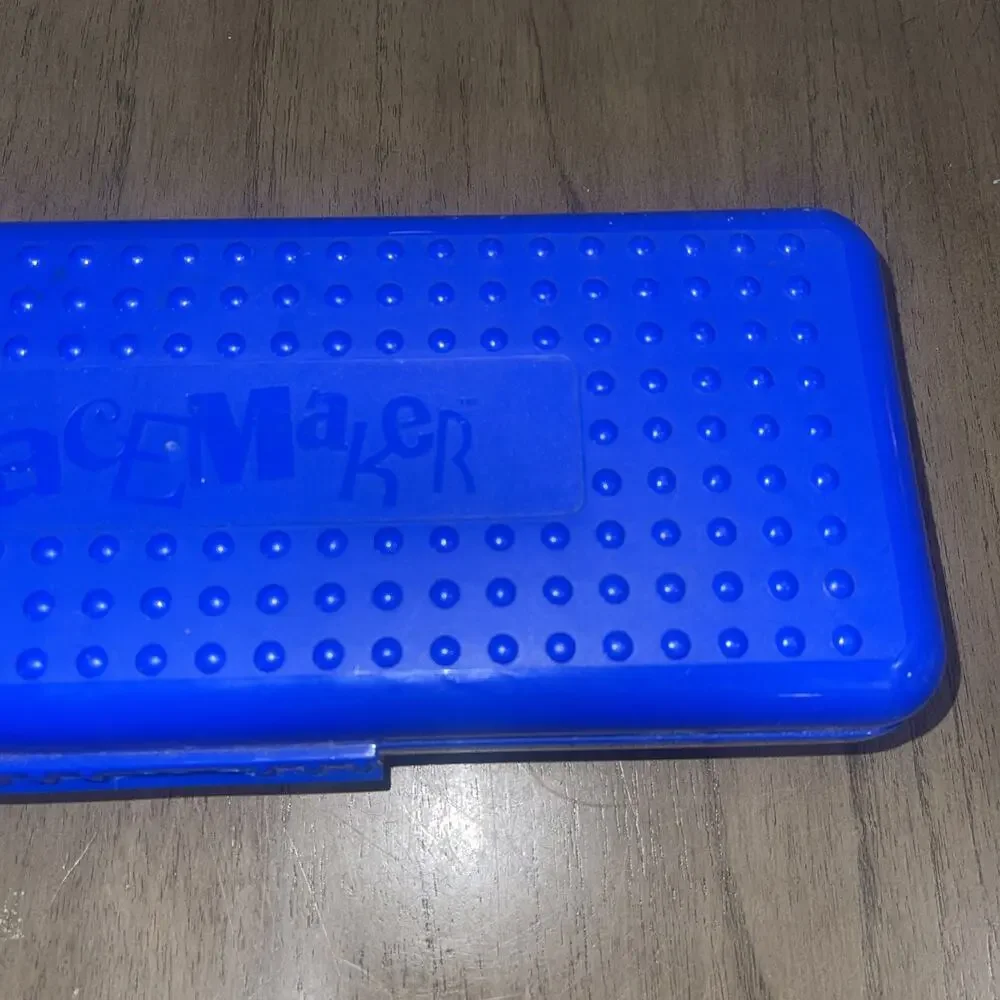 Vintage 90's Spacemaker Pencil & Ruler Boxes Newell Office Products Blue Black